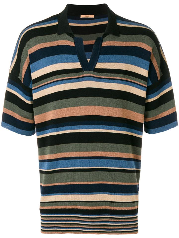 Nuur Striped Short Sleeve Sweater - Multicolour