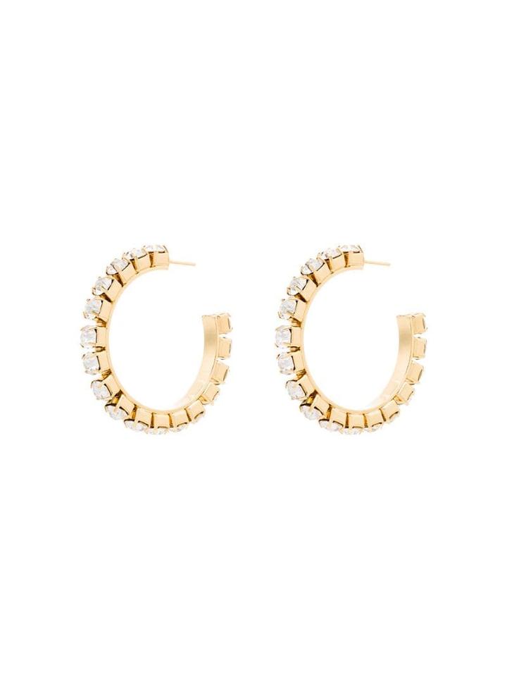 Area Crystal-embellished Medium Hoop Earrings - Gold