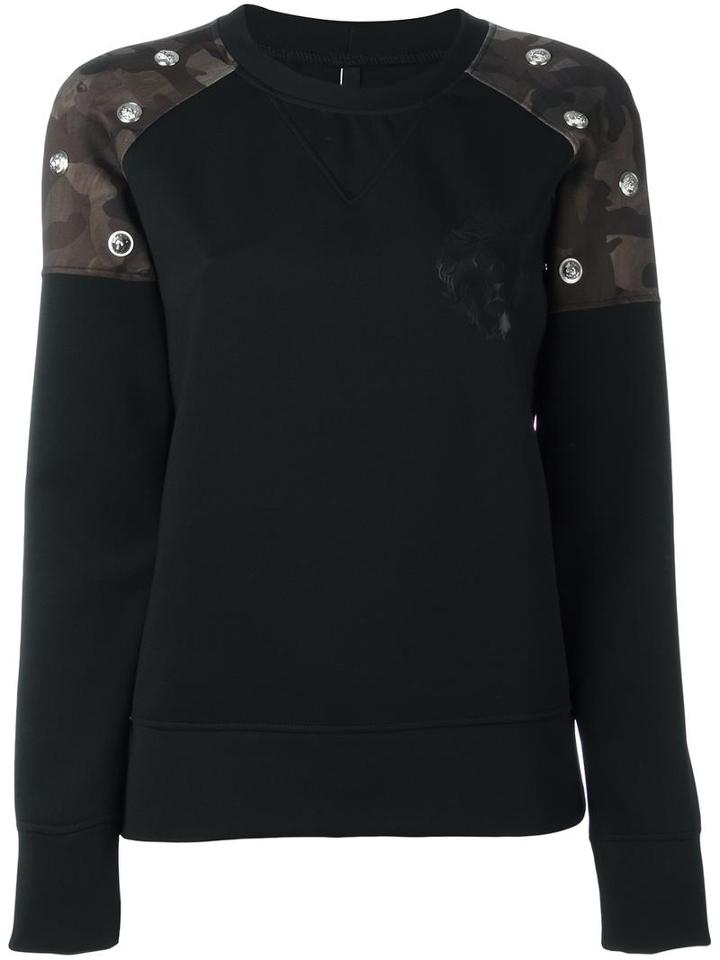 Versus Camouflage Shoulders Sweatshirt, Women's, Size: Small, Black, Polyamide/spandex/elastane