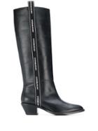 Emporio Armani Logo Trim Boots - Black