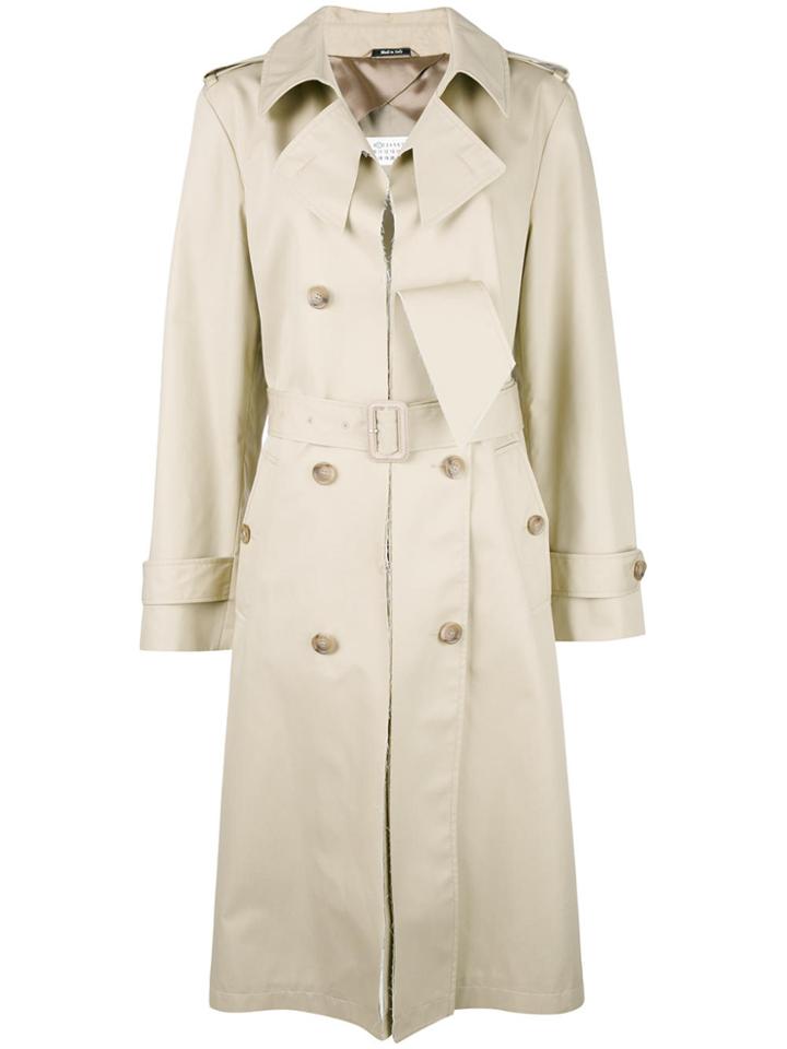 Maison Margiela Cut-out Lapel Trench Coat - Nude & Neutrals