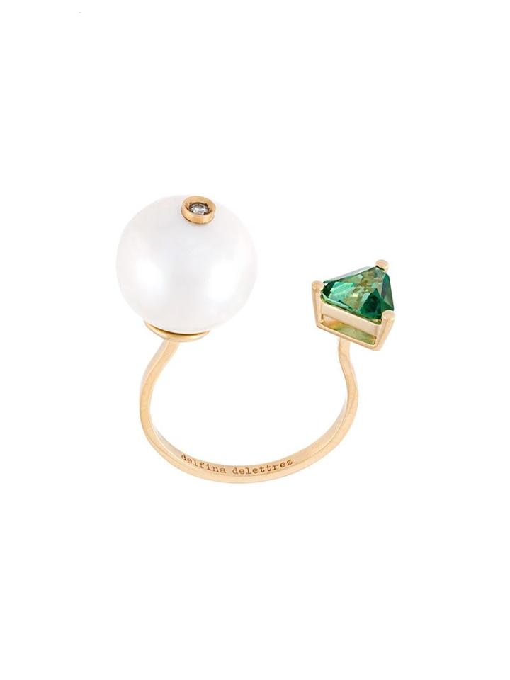 Delfina Delettrez 'trillion' Diamond Ring, Size: 53, Metallic