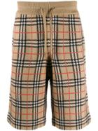 Burberry Check Shorts - Neutrals