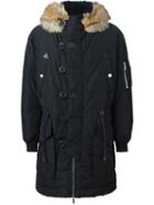 Dsquared2 Padded Parka, Men's, Size: 46, Black, Feather Down/rabbit Fur/polyamide/polyester