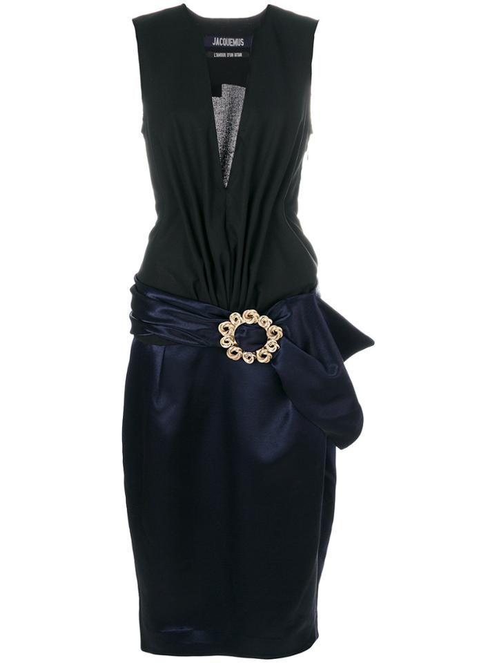 Jacquemus V-neck Belted Dress - Black