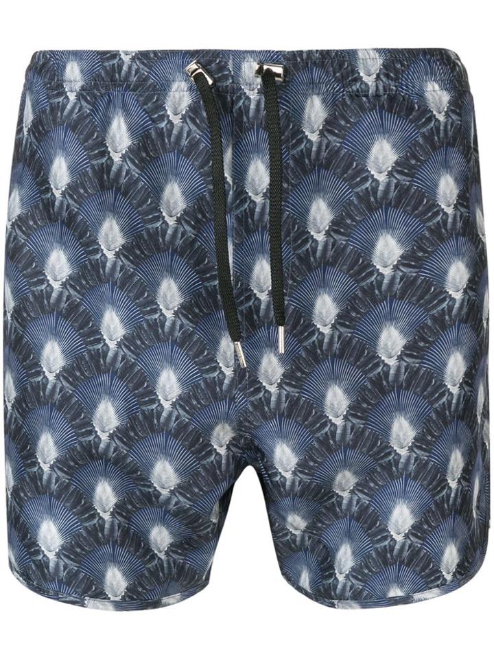 Neil Barrett Printed Swim Shorts - Blue