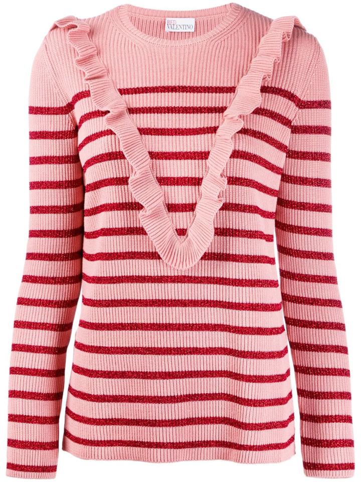 Red Valentino Glitter Stripe Jumper - Pink