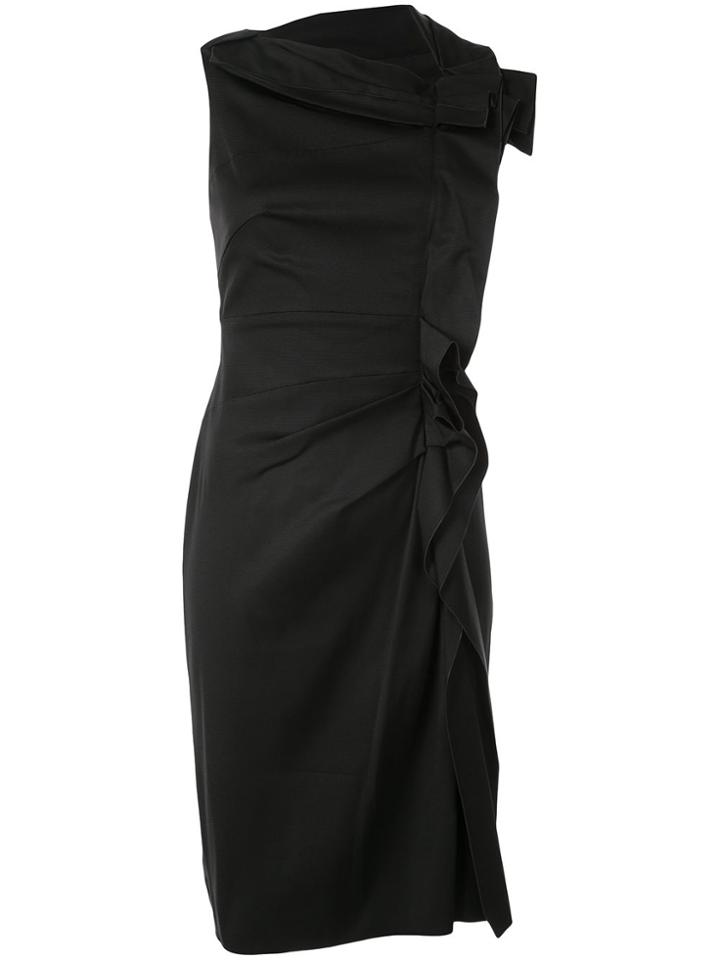 Paule Ka Gathered Fitted Dress - Black