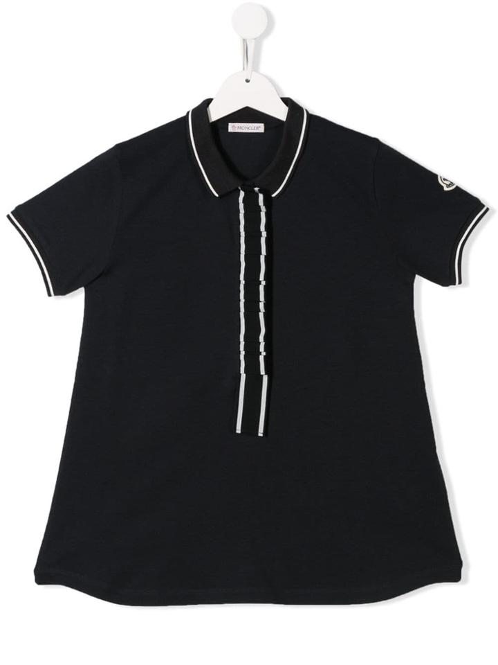 Moncler Kids Teen Ruffled Polo Shirt - Blue