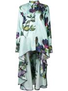 F.r.s For Restless Sleepers Floral Asymmetric Shirt - Blue