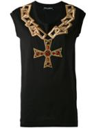 Dolce & Gabbana Embroidered Chain Top - Black