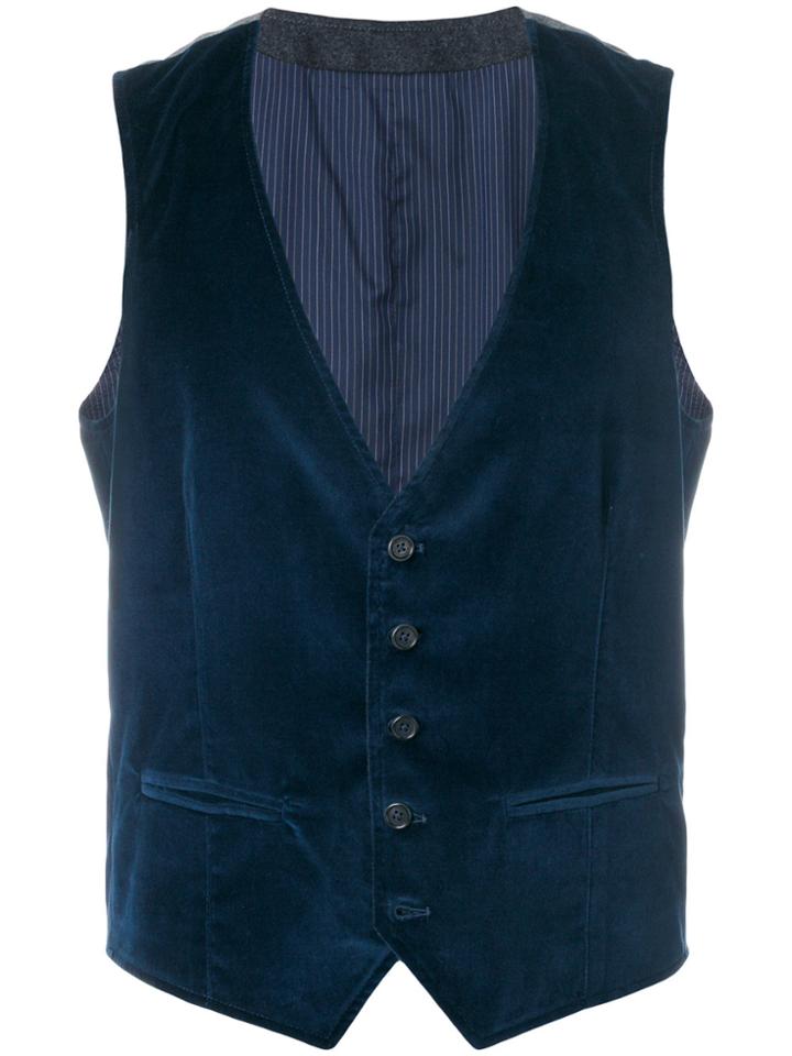 Weber + Weber Single Breasted Waistcoat - Blue