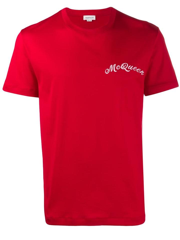 Alexander Mcqueen Embroidered Signature T-shirt