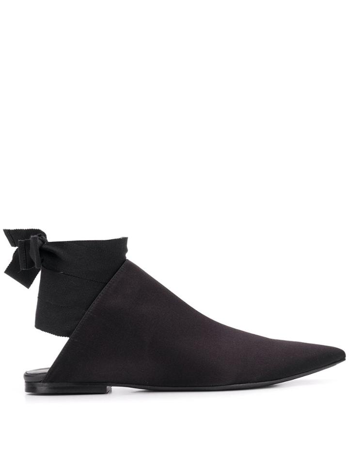 Ann Demeulemeester Tie Back Mules - Black