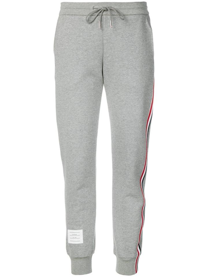 Thom Browne Classic Loopback Stripe Sweatpants - Grey