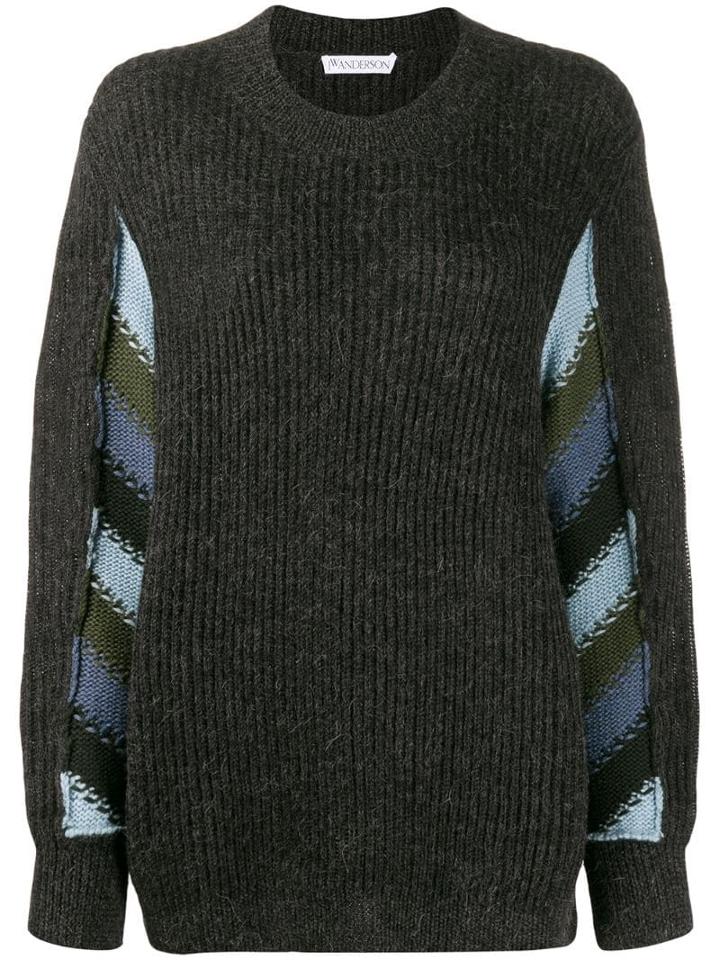 Jw Anderson Horizontal Striped Knitted Sweater - Grey