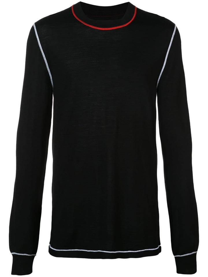 Maison Margiela Contrast Stitching Sweater - Black