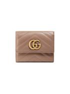 Gucci Gg Marmont Matelassé Wallet - Pink & Purple