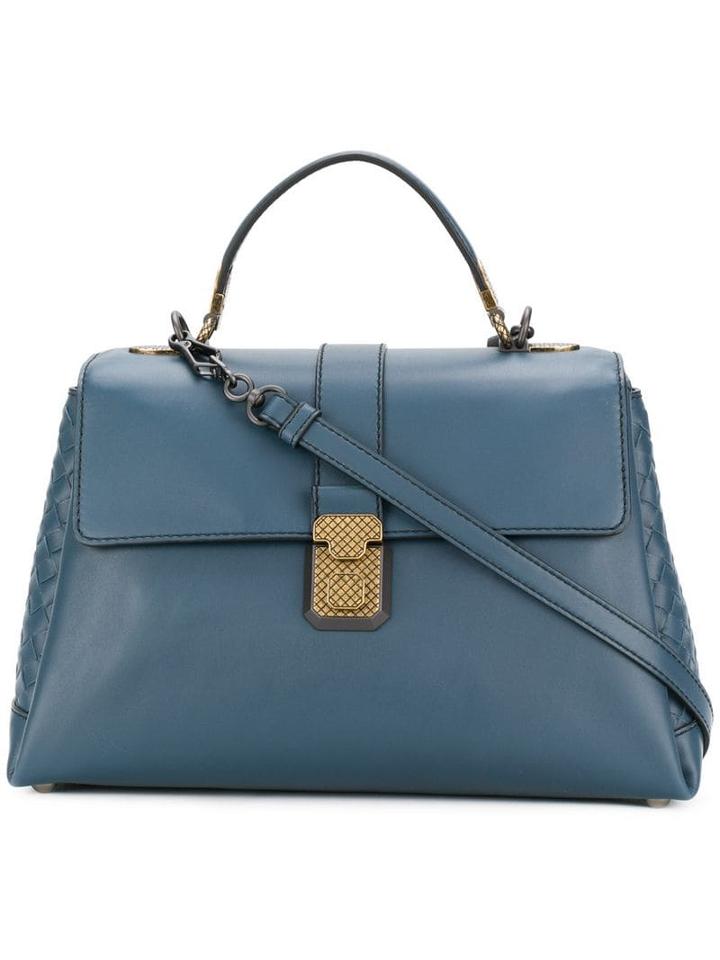 Bottega Veneta Denim Calf Medium Piazza Bag - Blue