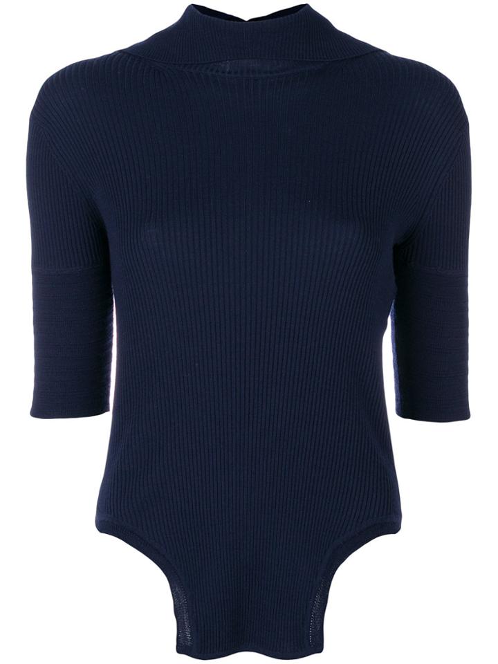 Nina Ricci Ribbed Body Suit - Blue