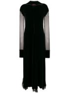 Romeo Gigli Pre-owned 1990s Velvet Effect Sheer Panels Dress - Black