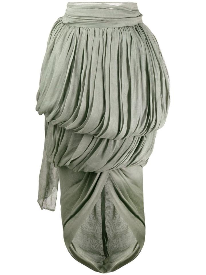 Romeo Gigli Pre-owned 1990's Draped Midi Skirt - Green