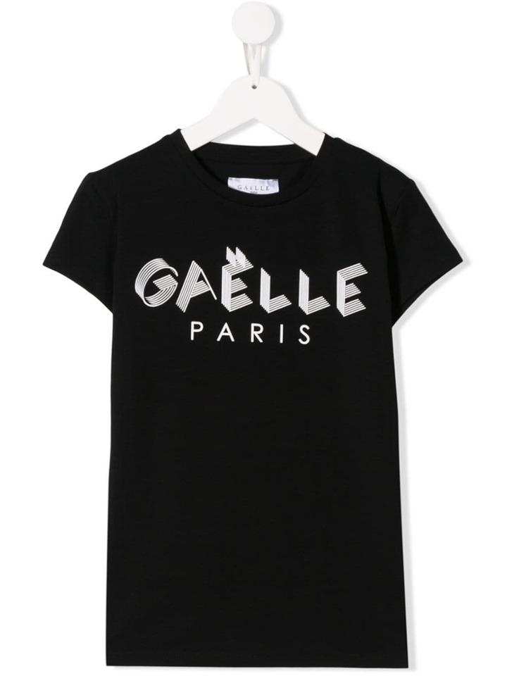 Gaelle Paris Kids Teen Logo T-shirt - Black