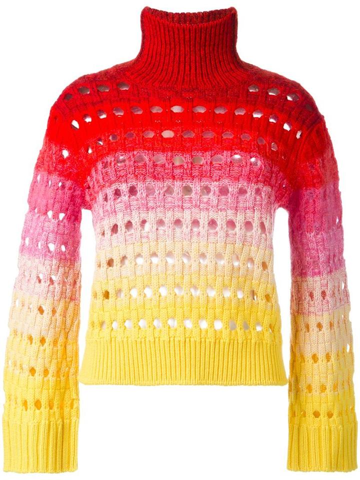 Kenzo Laser Cut Jumper, Women's, Size: Large, Red, Wool/mohair/polyamide