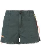 The Great Embroidered Trim Frayed Shorts - Black