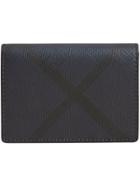 Burberry London Check And Leather Folding Card Case - Blue
