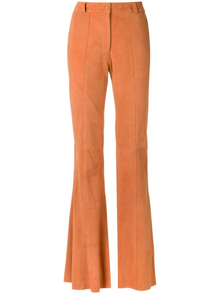 Tufi Duek Suede Flared Trousers - Brown