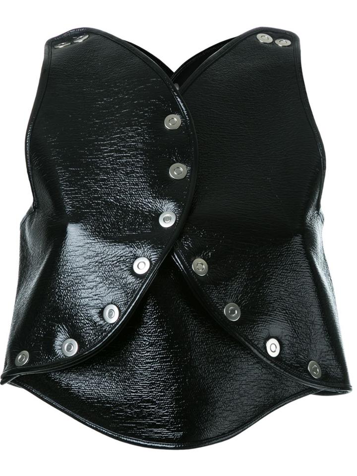 Courrèges Round Buttoned Top - Black