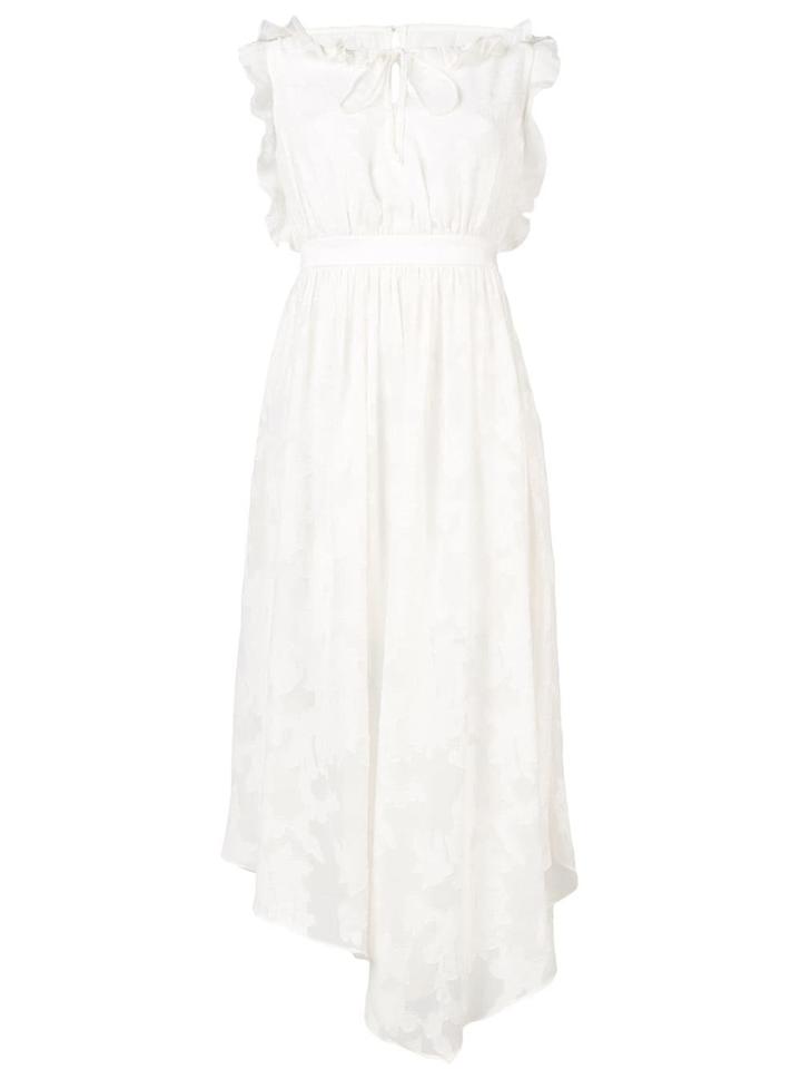 Three Floor Blanched Blossum Dress - White