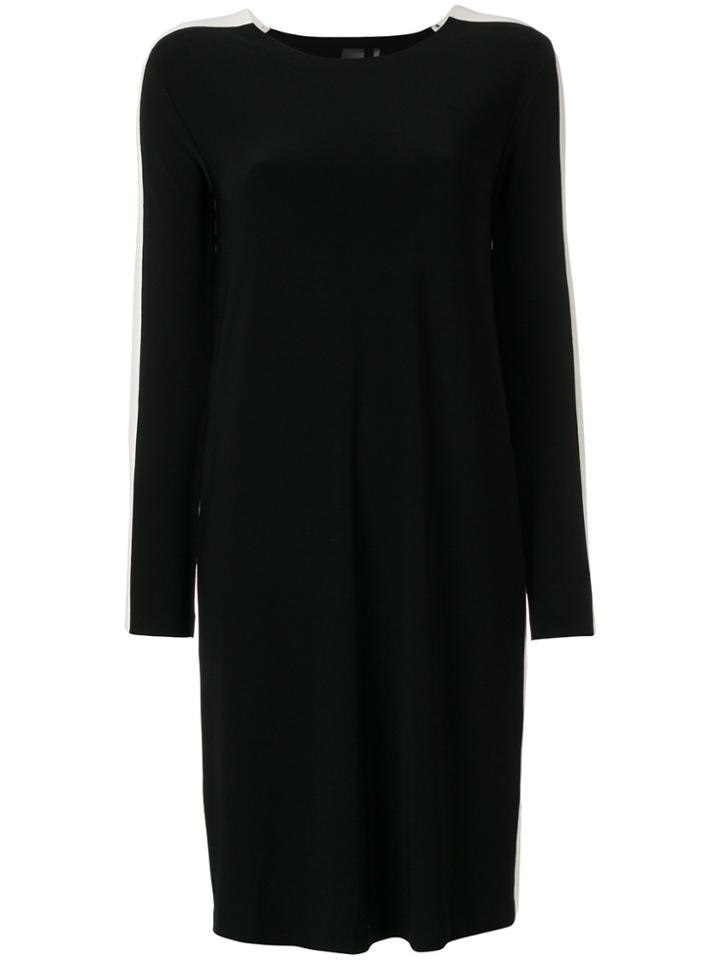 Norma Kamali Crew Neck Stripe Dress - Black