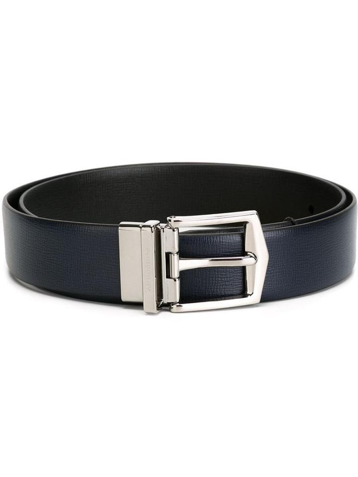 Burberry Reversible London Leather Belt - Blue