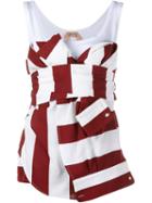 No21 Sleeveless Striped & Knotted Top