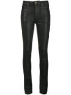 Saint Laurent Leather-look Skinny Jeans - Black
