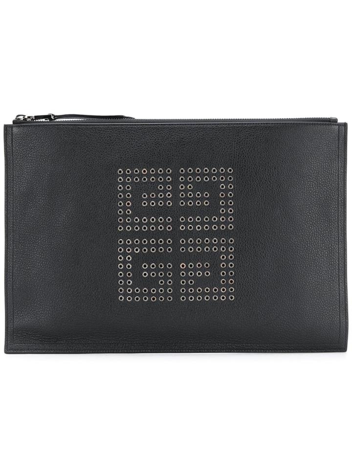 Givenchy Embellished Logo Clutch Bag - Black
