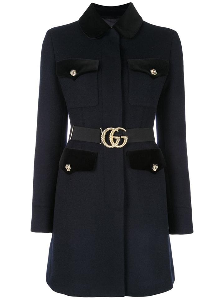 Gucci Belted Coat - Blue