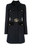 Gucci Belted Coat - Blue