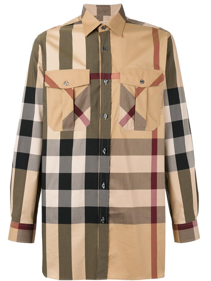 Burberry - Checked Shirt - Men - Cotton/polyamide - Xl, Brown, Cotton/polyamide