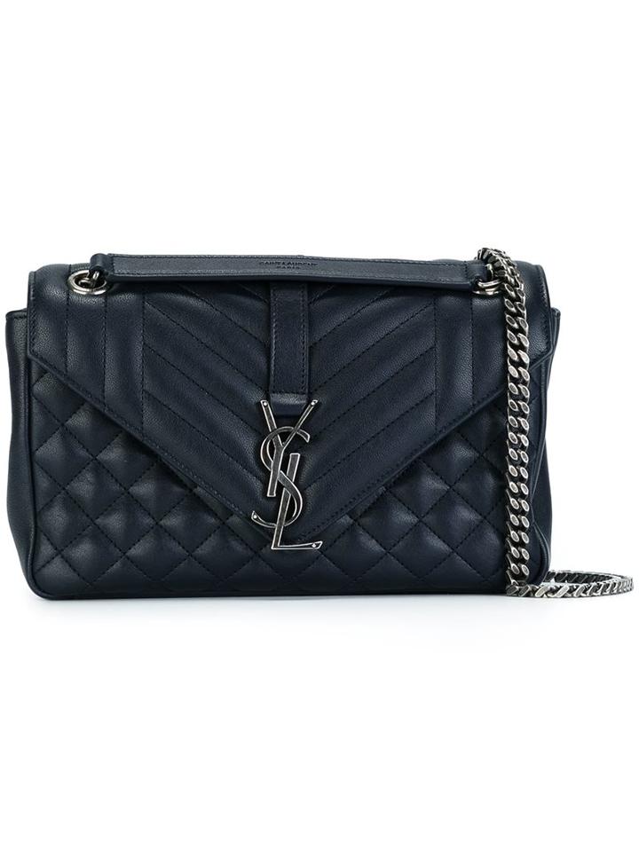 Saint Laurent Medium 'monogram' Shoulder Bag, Women's, Blue