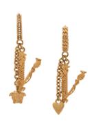 Versace Medusa Drop Chain Earrings - Gold