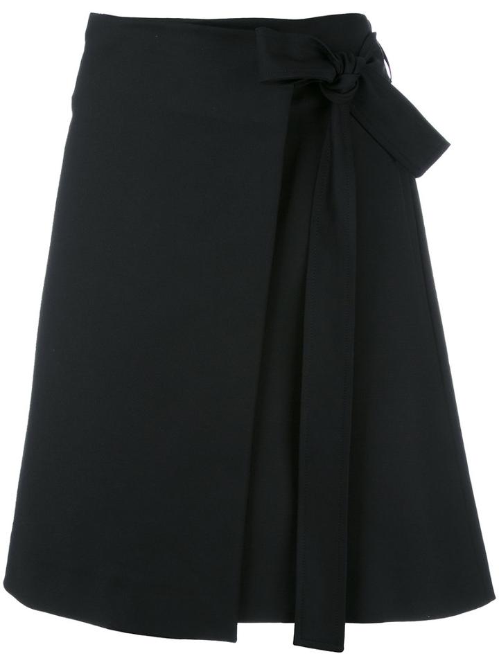 Luisa Cerano Front Knot Flared Skirt, Women's, Size: 38, Black, Cotton/polyamide/spandex/elastane