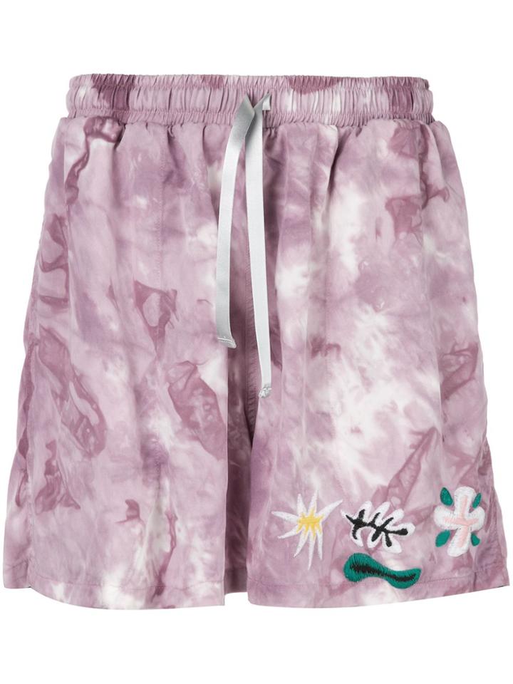 Lost Daze Tie Dye Baggy Shorts - Purple