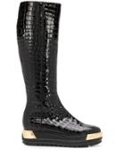 Baldinini Embossed Croc Effect Boots - Black