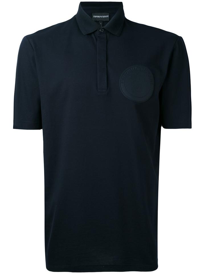 Emporio Armani - Logo Patch Polo Shirt - Men - Cotton - M, Blue, Cotton