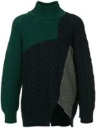 Kolor Patchwork High Neck Sweater - Multicolour