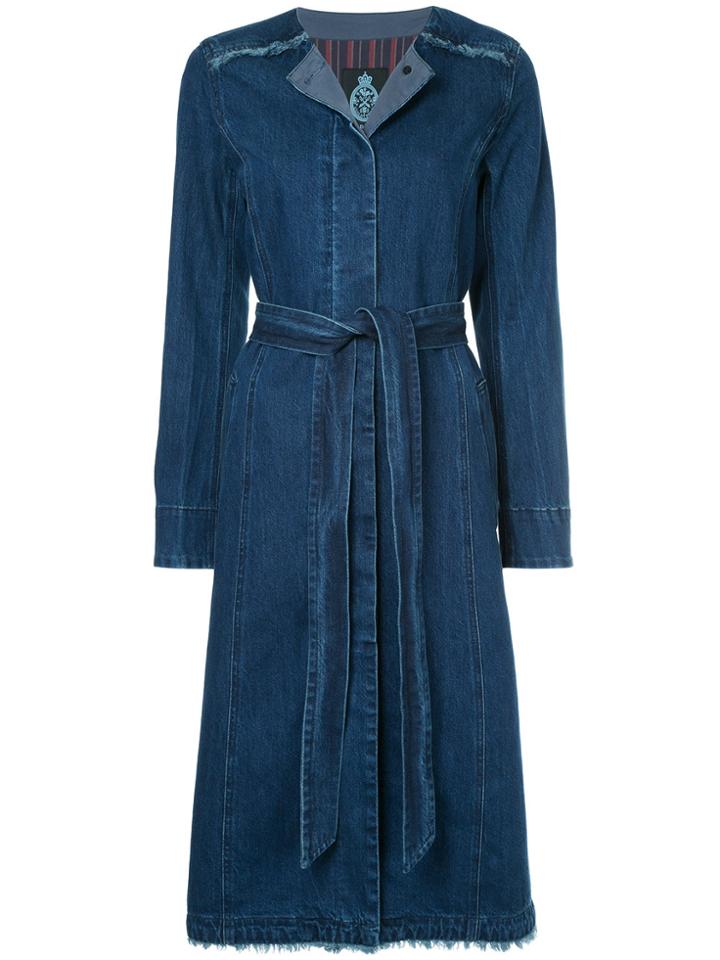 Guild Prime Belted Denim Coat - Blue