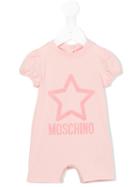 Moschino Kids - Logo Print Romper - Kids - Cotton/spandex/elastane - 6-9 Mth, Pink/purple